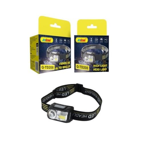 075657 Andowl Επαναφορτιζόμενος Φακός Κεφαλής LED Αδιάβροχος με Μέγιστη Φωτεινότητα 400lm Q-TD208 - High Light Head Lamp