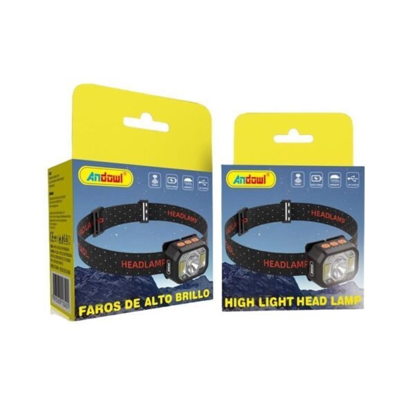 075658-2 Andowl Επαναφορτιζόμενος Φακός Κεφαλής LED Αδιάβροχος με Μέγιστη Φωτεινότητα 750lm Q-TD209 - High Light Head Lamp