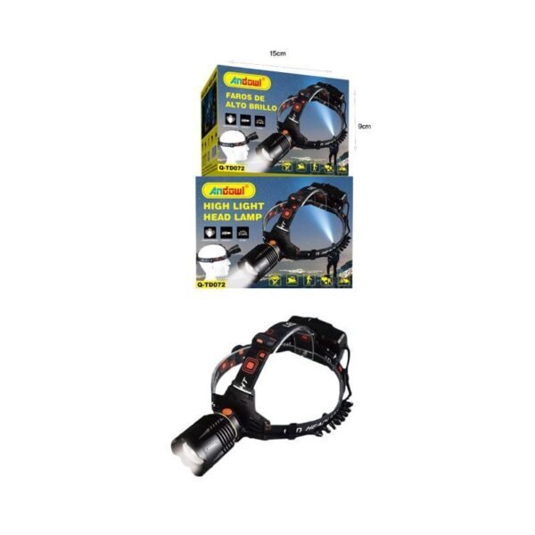 075674-3 Andowl Επαναφορτιζόμενος φακός κεφαλής LED Q-TD072 - High Light Head Lamp