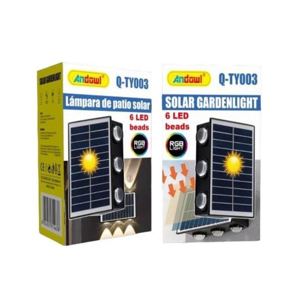 075710 Andowl Ηλιακός Προβολέας με 6 LED και RGB Q-TY003 - Solar Gardenlight Q-TY003