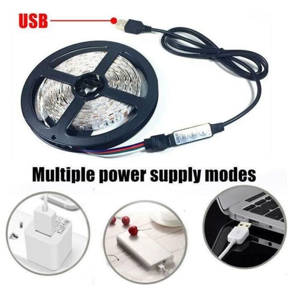 075763-4 LED ταινία RGB 2m με τηλεχειριστήριο και USB τροφοδοσία