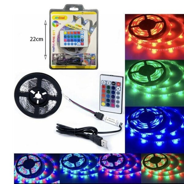 075763-5 LED ταινία RGB 2m με τηλεχειριστήριο και USB τροφοδοσία