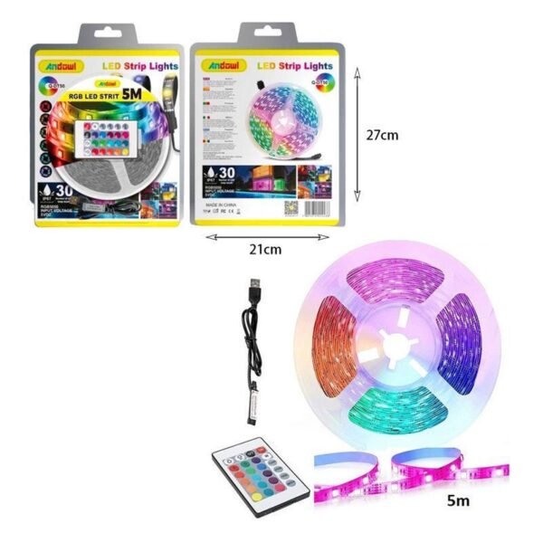 075764-5 LED ταινία RGB 5m με τηλεχειριστήριο και USB τροφοδοσία