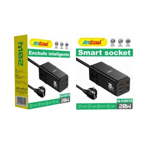 075884 Andowl Πολύπριζο 3 Θύρες Type-C και 2 USB Θύρες Q-CS979 - Smart Socket
