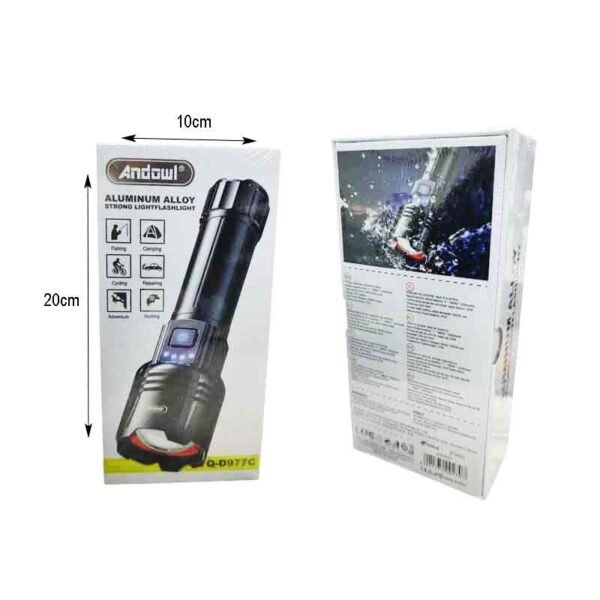 Andowl Φακός Led 2000mAh IP45 Q-D977C - Aluminum Alloy Strong Light Flashlight
