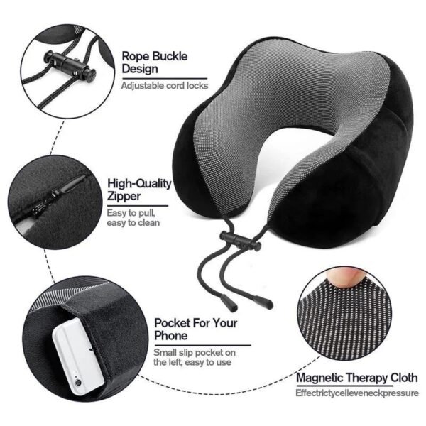 080001-7 Μαξιλάρι Αυχένα Ταξιδιού Memory Foam - Memory Foam Travel Pillow Neck Support