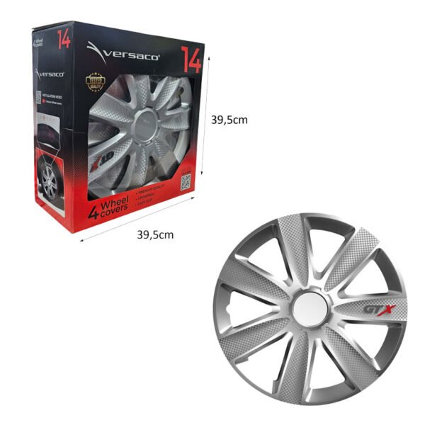102666-2 Versaco Σετ Τάσια Αυτοκινήτου 4τμχ 14" Ασημί - Wheel Covers