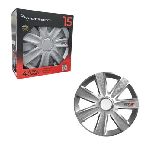 102673 Versaco Σετ Τάσια Αυτοκινήτου 4τμχ 15" Ασημί - Wheel Covers