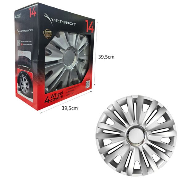 Versaco Σετ Τάσια Αυτοκινήτου 4τμχ 14" Ασημί - Wheel Covers