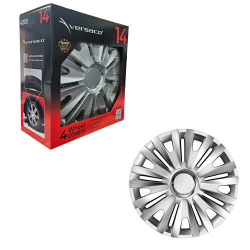 115257 Versaco Σετ Τάσια Αυτοκινήτου 4τμχ 14" Ασημί - Wheel Covers