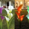 Ηλιακά διακοσμητικά λουλούδια LED - 2 τμχ με αυτόνομη φόρτιση
