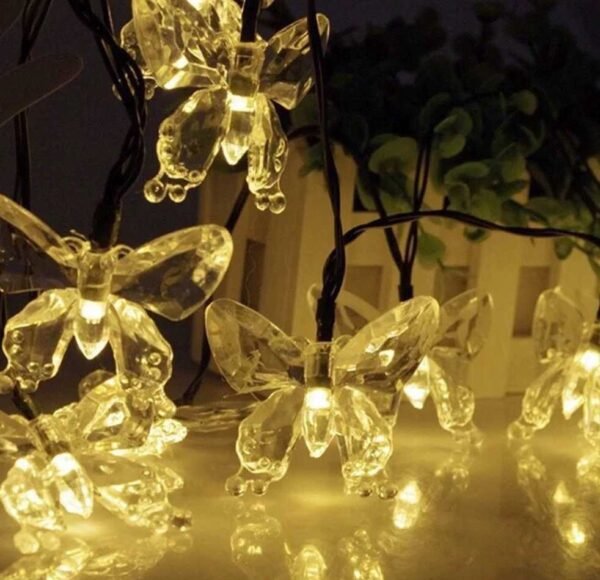 Ηλιακή γιρλάντα LED πεταλούδα 5m - Ζεστό φως