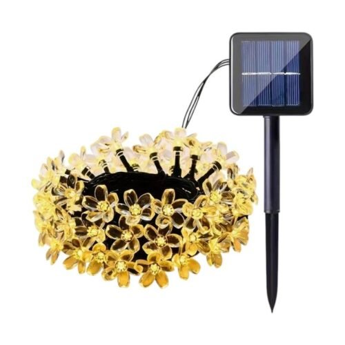 152899_ww Ηλιακή γιρλάντα φωτισμού LED - Λουλούδι - 5m+1m - 20D - 152899 - Warm White