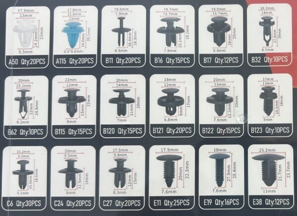 Σετ συνδετήρες αυτοκινήτου 18 τύπων - 299pcs - 180257