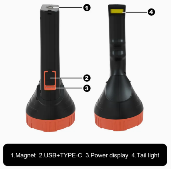 182752_r-1 Επαναφορτιζόμενος φακός LED - 88069 - 182752 - Red/Black