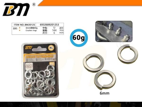 Ροδέλες ασφαλείας Γκρόβερ - 6mm - 60g - Σετ 12 πακέτα - 201253