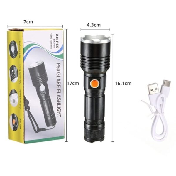 20736-3 Επαναφορτιζόμενος φακός XH-P50 BX-P07 1500 lumens - Glare flashlight