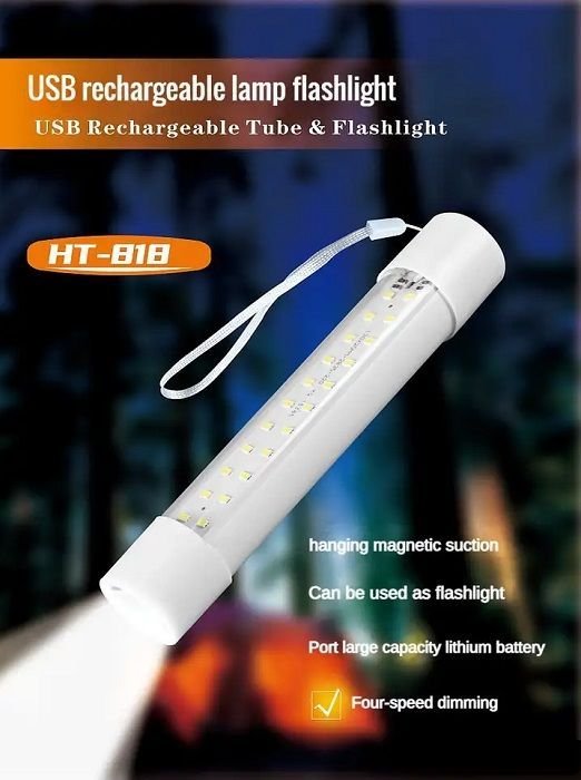 251476-1 Επαναφορτιζόμενος σωλήνας φωτισμού LED με φακό - HT818 - 80W - 251476