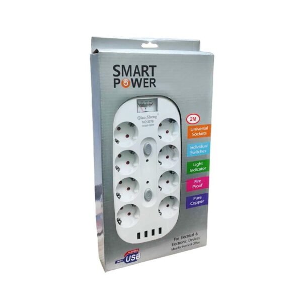 290027-2 Πολύμπριζο 8 θέσεων με USB - Ισχύς 2500W για σπίτι και γραφείο