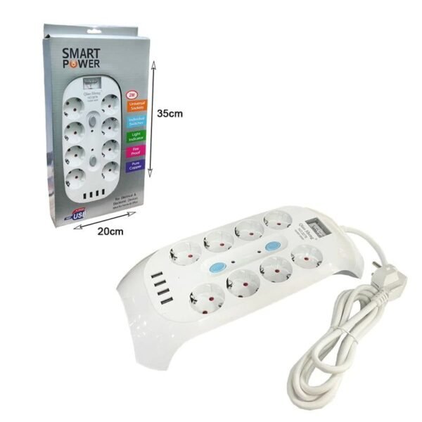 290027-3 Πολύμπριζο 8 θέσεων με USB - Ισχύς 2500W για σπίτι και γραφείο
