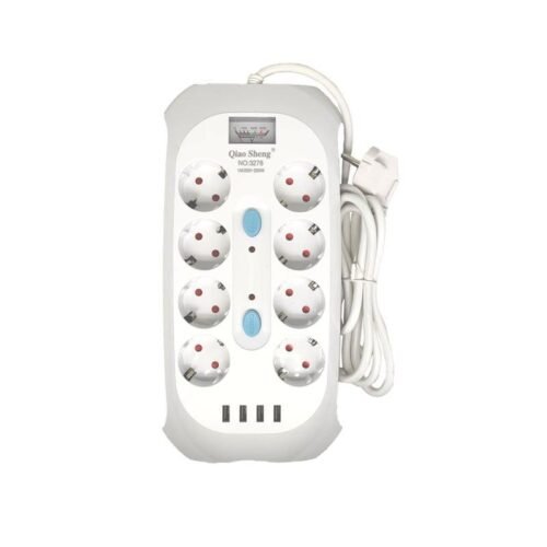 290027 Qiao Sheng Πολύμπριζο 8 Θέσεων 10Α/250V-2500W 2m NO:3278 - Smart power 8 power socket