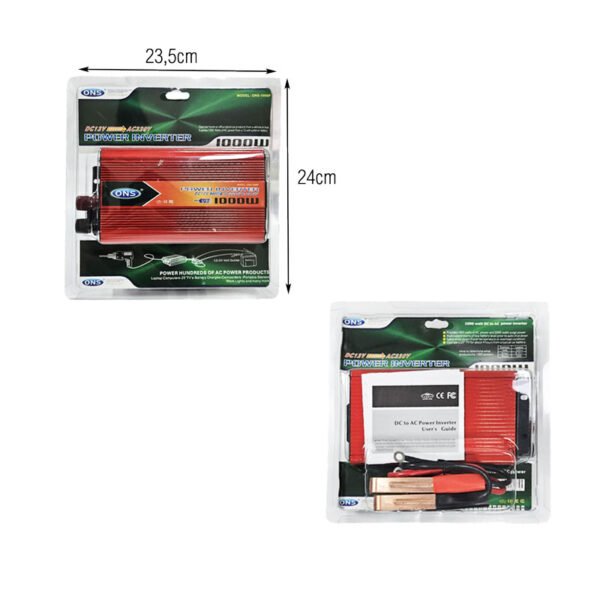 ONS Μετατροπέας Ρεύματος Inverter DC σε AC 1000W για Αυτοκίνητο - DC to AC Power Inverter 1000W for Car