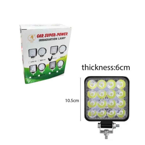 Προβολέας αυτοκινήτου Τετράγωνο 16LED 48W 6.5cm – Car Super-power Square LED