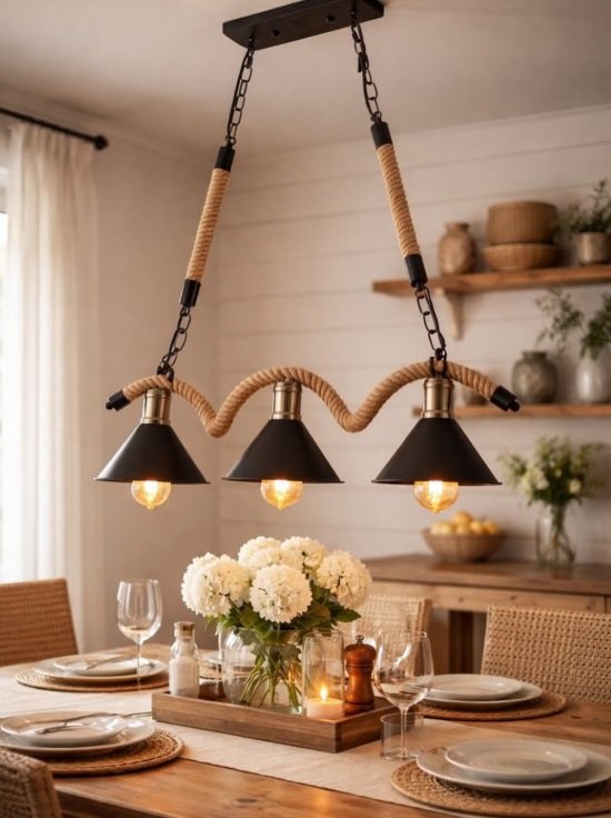 430422-1 Φωτιστικό οροφής με σχοινί E14 - Industrial Boho σχεδιασμός