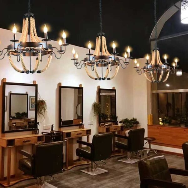 430477-1 Φωτιστικό οροφής με σχοινί boho-rustic σχεδίασμα