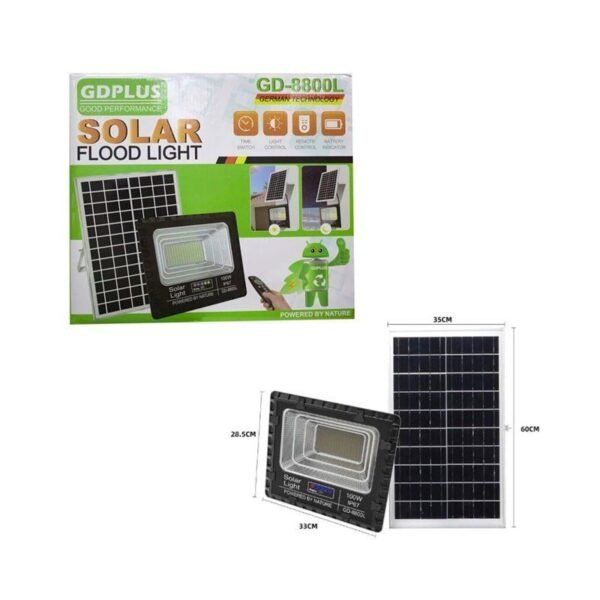 Ηλιακός προβολέας 100W με τηλεχειριστήριο - Φωτισμός χωρίς ρεύμα