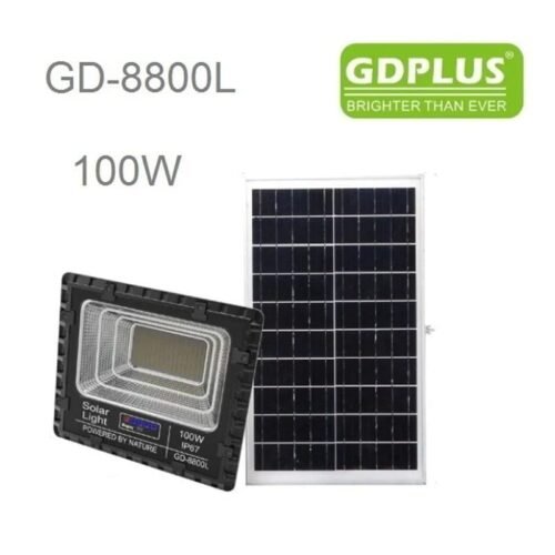 47187 GDPlus Ηλιακός προβολέας τοίχου με τηλεχειριστήριο 100W GD-8800L - Solar Flood Light