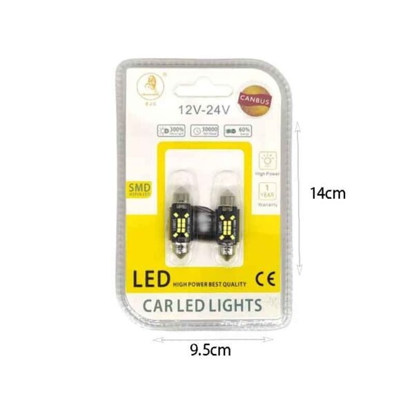 EJC Λάμπες Αυτοκινήτου Canbus LED 2016-T10 36mm 2τμχ ψυχρό φως - LED light
