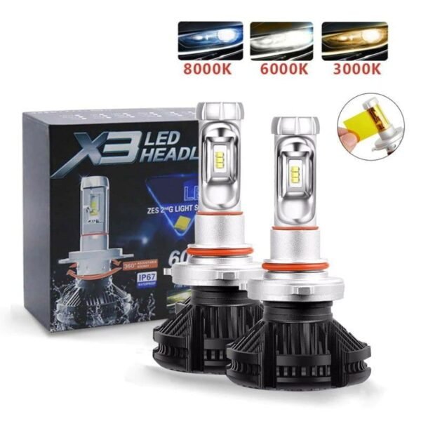 5618 Λάμπες Αυτοκινήτου H1- X3 LED HEADLIGHT 6000LM 50W