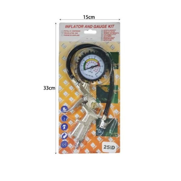 Πιστόλι αέρος ελαστικών με μανόμετρο - Inflator and gauge kit