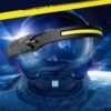 5866-3 Επαναφορτιζόμενος USB φακός κεφαλής LED - All prespectives induction headlamp