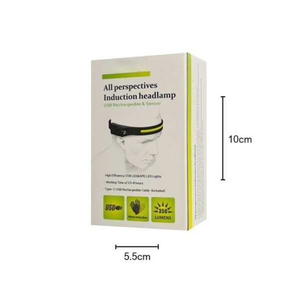 5866-4 Επαναφορτιζόμενος USB φακός κεφαλής LED - All prespectives induction headlamp