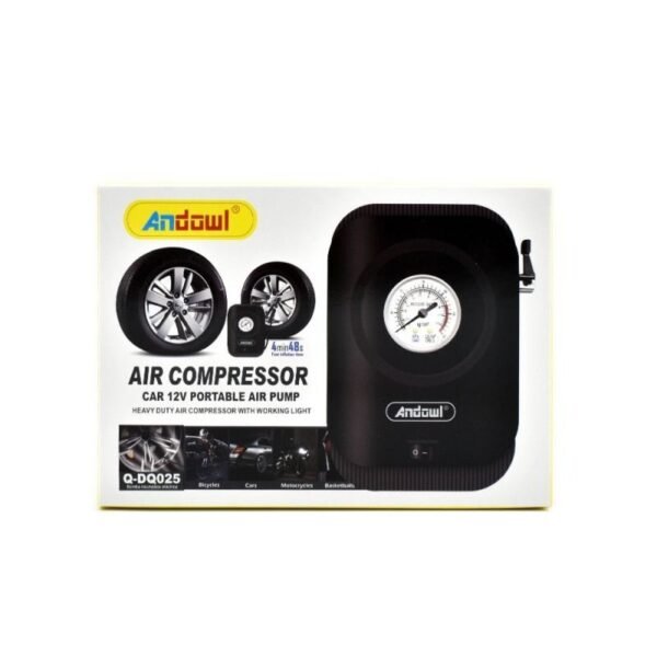 617627-3 Andowl Κομπρεσέρ Αέρος Αυτοκινήτου 120W 12V με Μανόμετρο Q-DQ025 - Air Compressor