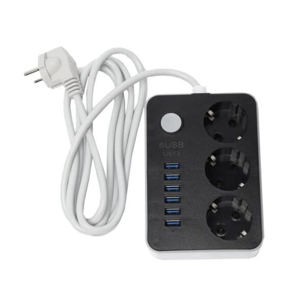 640004-1 Πολύμπριζο 3 θέσεων με 6 USB - Γρήγορη φόρτιση