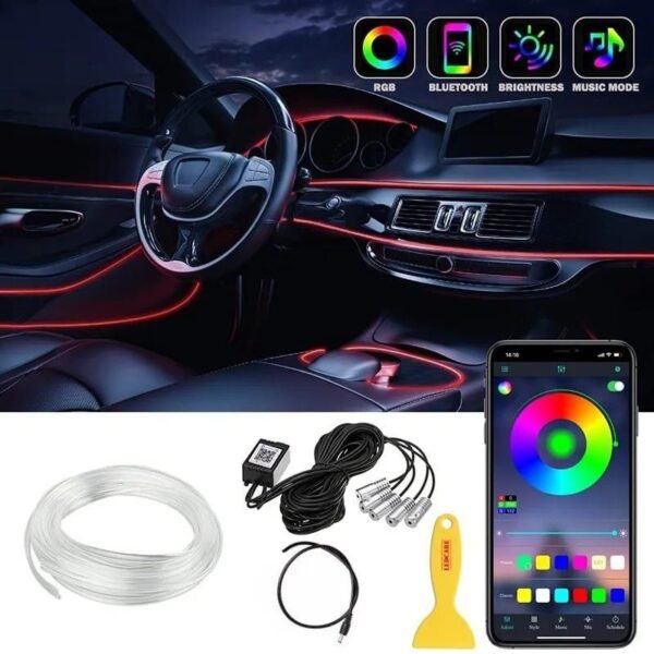 Σύστημα εσωτερικού φωτισμού αυτοκινήτου RGB 5m - Car led atmosphere light