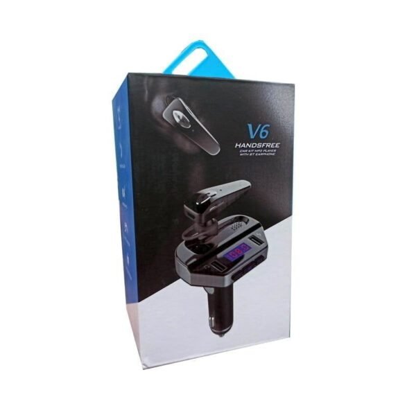 68170-1 Φορτιστής Αυτοκινήτου Bluetooth με Ακουστικό V6 BT - Handsfree Car Kit FM