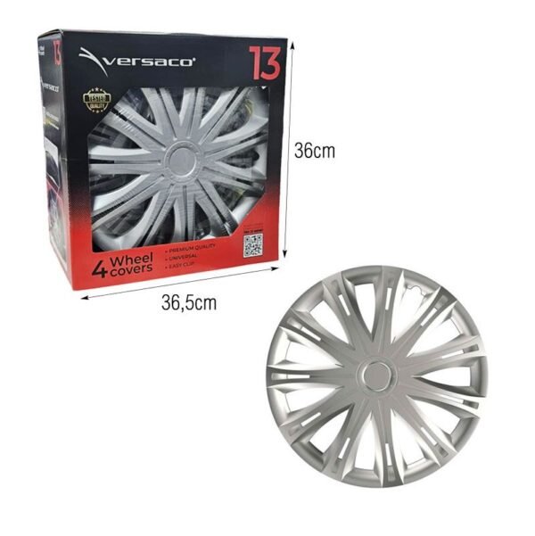 90006-1 Versaco Σετ Τάσια Αυτοκινήτου 4τμχ 13" Ασημί - Wheel Covers