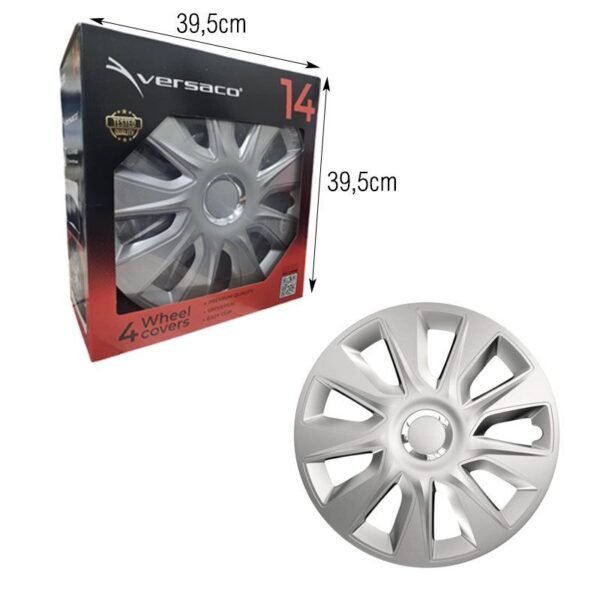 90007-1 Versaco Σετ Τάσια Αυτοκινήτου 4τμχ 14" Ασημί - Wheel Covers