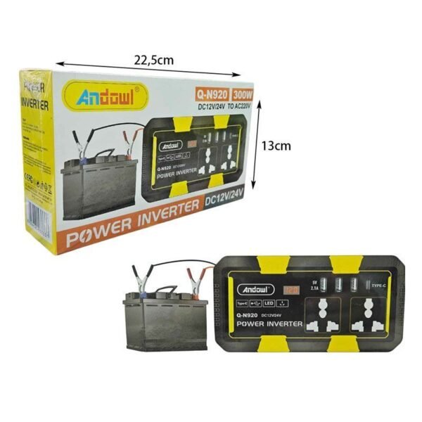 Inverter αυτοκινήτου 300W DC12V/24V σε AC220V