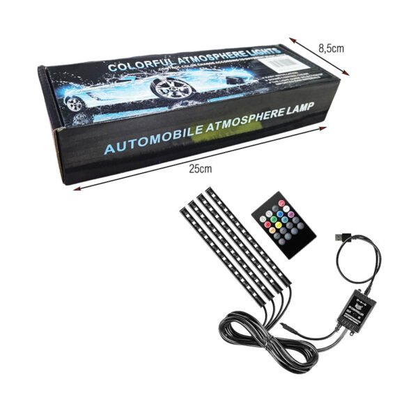 Z691406-2 Σύστημα Κρυφού Φωτισμού LED Αυτοκινήτου με Τηλεχειριστήριο - Car atmosphere lights