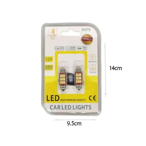 EJC Λάμπες Αυτοκινήτου Canbus LED 12V 36mm 2τμχ ψυχρό φως 4014-36-12SMD- LED light